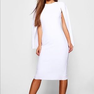 Cape sleeve Midi dress
